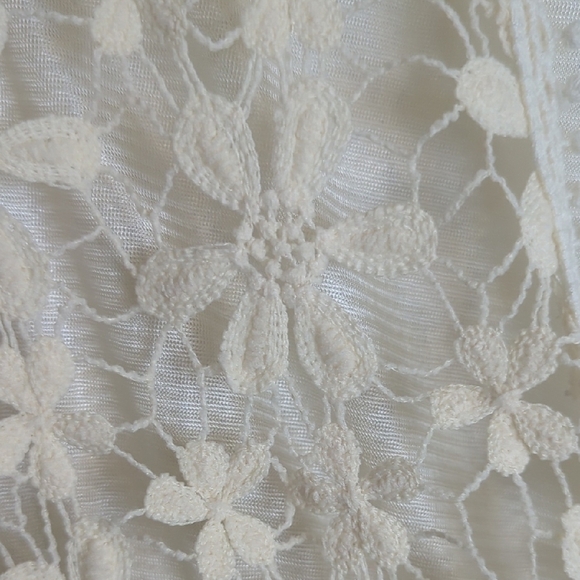 Fairycore Embroidered Lace Semi-sheer Dress Women's Size M* - Picture 6 of 11